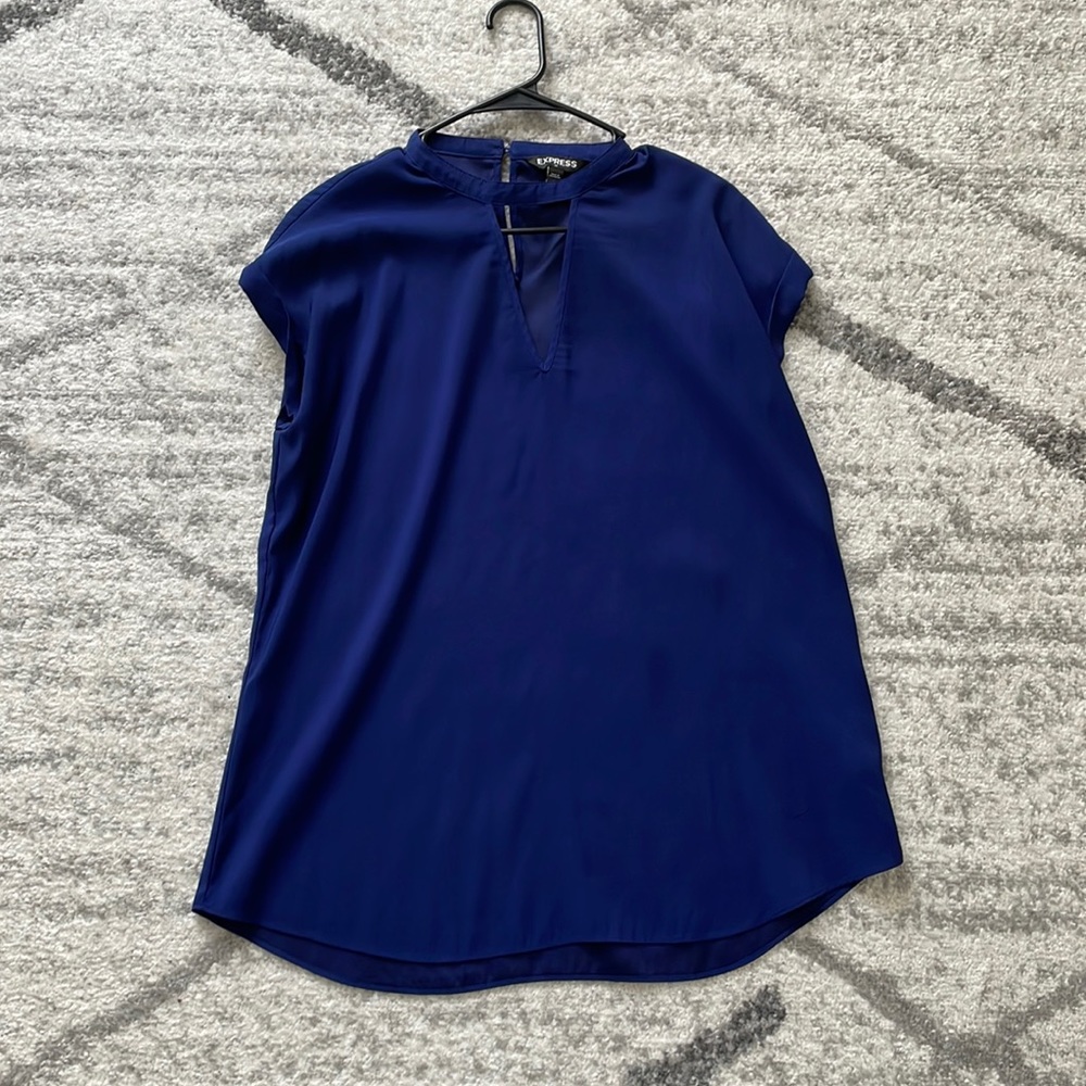 Navy Short Sleeve Blouse (Large)